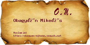 Obagyán Mikeás névjegykártya